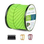 HIKEMAN Nylon 750Lb Paracord 4mm Cord - 50m Parachute Cord with 7 Wires,Multifunction Reflective Outdoor Survival para cord(Fluorescent green)