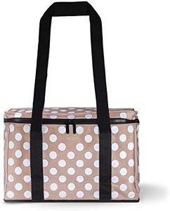 Kate Spade New York Soft Sided Insulated Portable White Polka Dot Large Cooler Bag with Shoulder Straps, Jumbo Dot