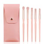 Pink Portable Eye Shadow Brush Set by ENZO KEN, Vegan Eyeshadow Brushes Set, Small Nose Contour Brush, Diamond Eyeshadow Brush, Eye Brush, Eyeshadow Blending Brush, Eye Makeup Brushes Set Professional