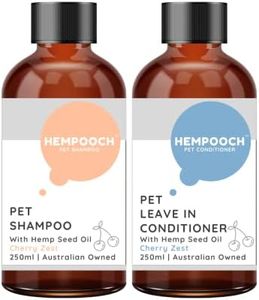 Hempooch™ Pet Shampoo & Leave In Conditioner Bundle - Cherry Zest 250ml | 2 x 250ml bottles | Biodegradable | Made with 100% Cold Pressed Australian Hemp Seed Oil | For Cats and Dogs | Great for skin, joints and general wellbeing