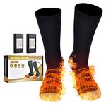 Heated Socks for Men Women, Electric Heating Socks Foot Warmers for Winter Outdoor Sports Skiing/Hunting/Camping/Hiking/Motorcycling (Black)