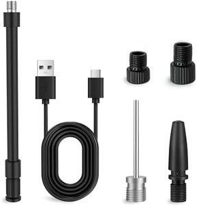 Woowind Presta and Schrader Valve Adapter Ball Needle with USB Cable, Application for Car,Bike,Ball