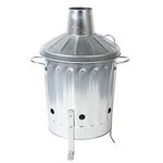 Small Medium Large 15L 60L 90L Litre Metal Galvanised Garden Incinerator Fire Bin Burning Leaves Paper Wood Rubbish Dustbin Made in U. K. (Small 15L INC)