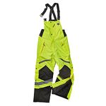 Ergodyne Insulated Thermal Bib Overalls, High Visibility, Weather-Resistant, Medium, GloWear 8928, Lime