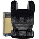 Bebamour Baby Carrier 4-Position Front and Back Baby Carrier with 2 Shoulder Bibs, Knit Series, Black