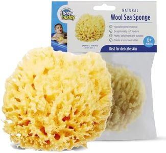 Baby Buddy Natural Wool Sea Sponge, Newborn Bath Time Essential, Ultra Soft for Delicate Skin, Hypoallergenic and Biodegradable, 1 Pack