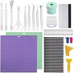 Zghncslong Accessories Bundle for Cricut Machine Maker, 43 pcs All in one Tool Kit Compatible for Cricut Machine, Cricut Maker Weeding Tool, Colored Pencil, Cutting Mat, Scraper, Ruler, Pen Adapter