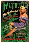 ZMKDLL Metal Sign 420 Marijuana Cannabis Movie Poster Pin Up Girl Decor Garage Decor Wall Art 8x12 Inch Tin Sign