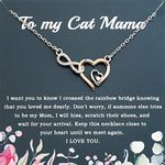 PLITI Cat Necklace Cat Mom Gift To My Cat Mama Gift Infinity Heart Pendant Cat Lover Gift Cat Owner Gift Cat Memorial Gift (cat mama Infinity Heart necCA)