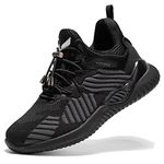 Elaphurus Kids Trainers Mesh Running Shoes Casual Sneaker Lighweight Athletic Shoes for Boys Girls ,BlackAll Black, 5 UK