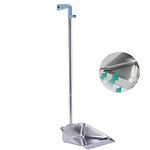 YONILL Dust Pans with Long Handle - Metal Upright Dustpan Heavy Duty, 35" Long Handled Stand Up Dustpans for Lobby, Garage, Home and Yard (Dustpan only)