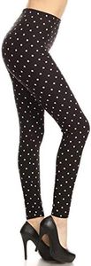 Leggings Depot Women's Ultra Soft Printed Fashion Leggings BAT11 (Plus Size (Size 12-24), Polka Dots)