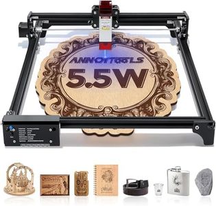 Machine de gravure laser, puissance de sortie 5,5 W, découpe laser et machine de gravure, point compressé 12 V 10 000 mm/min, zone de gravure laser (400 x 400 mm) pour métal, bois, etc