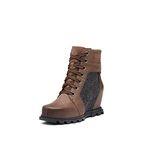 SOREL Women's Joan of Arctic Wedge III Lexie Boot - Tobacco, Black - Size 8