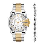 Diesel Stainless Steel Master Chief Analog Silver Dial Men Watch-Dz2182Set, Multi-Color Band