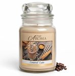 Caramel Latte Scented Candle – Sweet Coffee & Vanilla Fragrance – Long Lasting Jar Candle – Cosy Home Fragrance – Relaxing Aromatherapy