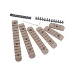 SBGJMY 6pcs M-lok Keymod Handguard Polymer Rail Set,Lightweight Picatinny Rail 3-Slot 5-Slot 7-Slot 9-Slot 11-Slot 13-Slot Hunting Airsoft Accessories (Tan)