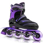 Ruthfot Adjustable Inline Skates for Boys and Girls with Full Light Up Wheels, Outdoor Roller Blades for Kids and Women