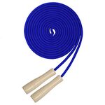 16 FT Long Jump Rope for Kids, Adjustable Double Dutch Skipping Rope with Wooden Handle, Multiplayer Team Jumping Rope for Outdoor Fun, School Sport, Party Game, Birthday Gift (Blue)