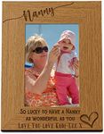 Personalised Nanny Love Heart Engraved Portrait Photo Frame Gift (4 x 6 Inch)