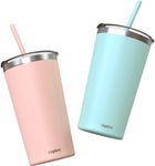 CUPKIN Stainless Steel Insulated Tumbler with Lid and Straw - 20 oz Water Bottle with Straw, Stainless Steel Cups, Travel Coffee Mug for Adults, Iced Coffee Cup with Lid, Coffee Tumbler for Travel
