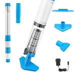 Pool Vacuum Cleaner, Strong Suction & 3 Replaced Cleaning Heads Pool Cleaner, Automatic Sensor with a Telescopic Pole, Rechargeable Pool Vacuum Cleaner for In/Above Ground Pools, Hot Tubs, Spas