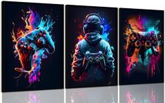 3Pcs Cool Gaming Wall Art Retro Vid