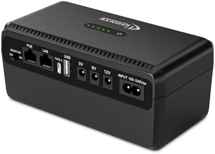 CHINTE Mini UPS 16000mAh Battery Backup for Router and Modem, Uninterruptible Power Supply with PoE 15V/24V, DC 5V/9V/12V, USB-C for Security Camera, LED Light, Phone