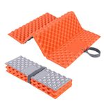 2 Pieces Folding Foam Mat,Ultralight Hiking Sit Mat,Foam Camping Pad With Egg Nest,IXPE Outdoor Foam Cushion,Durable Stay Warm Waterproof MoistureProof Sitting Pad for Picnic Climbing (Orange)