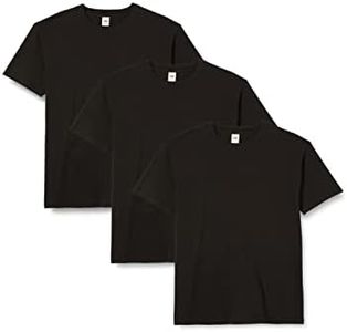 Fruit of the Loom Men's Heavy T-Shirt Pack of 3, Black, M