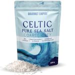 Celtic Sea Salt Organic – 500g Pure Unrefined Hand-Harvested in France – 82 Minerals Crystal in Ziplock Foil Packaging – Non-GMO, No Additives – Authentic
