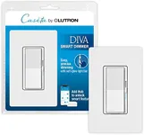 Lutron Caseta Smart Lighting Diva Smart Dimmer Switch w/ Wall Plate for LED Bulbs, Works w/ Alexa, Apple Homekit, Google Home (Hub Required), 150W, No Neutral Required, DVRFW-6L-WH-A, White