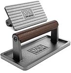 GALVANOX Soho Grilling Gift for Dad, BBQ Cast Iron Grill Press for Smash Burger, Hamburger, Meat, Bacon (2.6 lbs) Cooking Weight for Fathers Day/Christmas/Birthday “Dad The Grill King” (Gift Boxed)