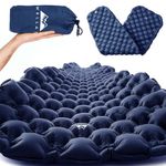 WELLAX Ultralight Air Sleeping Pad - Inflatable Camping Mat for Backpacking, Traveling and Hiking Air Cell Design for Better Stability & Support -Best Sleeping Pad (Blue)