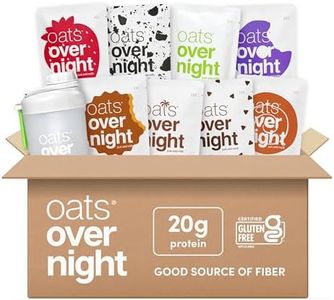 Oats Overnight - Party Variety Pack (8 Meals PLUS BlenderBottle ) High Protein, Low Sugar Breakfast Shake - Gluten Free, Non GMO Oatmeal (2.7oz per meal) Strawberries & Cream, Green Apple Cinnamon & More.