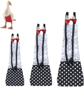 Chicken Duck Goose Diaper Washable Pet Bow Tie Diapers for Hens Roosters Poultry 1 Pack (L, Black)