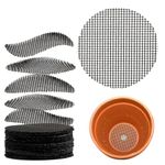 100 Plant Pots Hole Mesh Pad - MAQIHAN Flower Pot Mesh Mat Terrarium Potting Eye Mesh Mats Pot Substrate Barrier 2 Inch Net Bonsai Gardening Grid Ceramic Drainage Hole Mesh Screen Prevent Soil Leaking