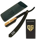 DG® Cut Throat Razor Kit - 24k Gold Plated Swing Lock with Matt Royal Black Color - Straight Edge Razor for Barbers & Personal Use - Stainless Steel - Beard Shaving Razor