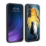 BFUKVOU for Galaxy S23 Plus Case,Dual Layer Hybrid (Magnetic Mount Friendly) Shockproof Drop Protection Impact Phone Cover Case for Samsung Galaxy S23 Plus 6.6" 2023,Cat in Tree Full Moon