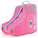 Tanden Roller Skate Bag Ice Skate Bag for Kids and Adult, Roller Blade Bag Figure Ice Skating Bag to Carry Ice Skates Quad Skates Inline Skate Bag Pink