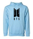 More & More Unisex-Adult Fleece Neck Hooded Sweatshirt (BTS Hoodies_Aqua Blue