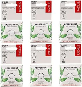 RADIUS Peppermint Dental Floss 55 Yards Vegan and Non-Toxic Oral Care Boost Total Tooth & Gum Protection Clear - Pack of 6