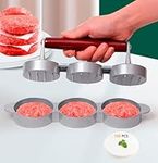 Volicrt Small Meat Patty Maker with 100 Patty Papers Set(Three 2.5-inch molds),Press Patty Maker,Make Three Meat Patties at Once,Great for Mini Burger,Barbecue,Picnic,Camping, etc