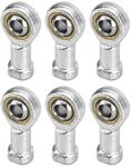 QWORK® 6 Pcs 8mm Rod End Bearing, M8x1.25 Female Right Hand Thread Self-Lubricating Articulated Bearing