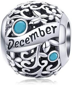 Lorrifal Ciondoli Originali in Argento Sterling 925 con Zirconia Cubica Pietra di Nascita Charm Portafortuna Adatti per bBraccialetti Pandora, Collane e Gioielli Perfetti per Compleanno