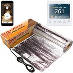 Electric Under Laminate/Wood Foil Underfloor Heating Mat Kit (24m sq, White WiFi Thermostat)