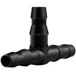 Kalolary Barbed Connectors Drip Irrigation, 1/4" Universal Barbed Tee Fittings 100pcs, Fits 1/4" Drip Tubing (4/7mm Tee Pipe)