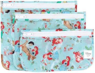 Bumkins Disney Ariel Travel Bag, Toiletry, TSA Approved Pouch, Zip Bag, Quart Size Airline Compliant, Clear-Sided, Baby, Diaper Bag Organization, Makeup, Accessories, Packing, Set of 3 Sizes