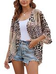 Animal Print Kimono Cardigans for Women Lightweight Boho Style Swimsuit Bikini Cover ups 2XL