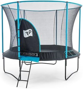 TP Toys Genius 10ft Round Trampoline Ladder & Protective Cover. Protective Quality Frame Padding, Rigid Ring Design, Strong Springs, Galvanised Steel Frame, Jumping Mat For Kids - 6 Years+